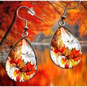 Fall Leaves Earrings New Teardrop Thanksgiving Autumn Leaf Season Dangle…